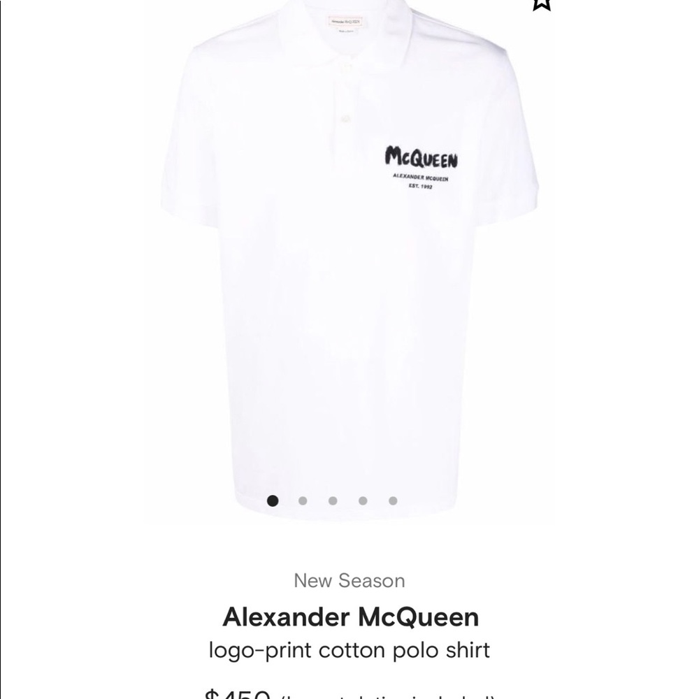 New Alexander McQueen Embroidered Graffiti logo-print cotton polo shirt Sz XXL - Picture 6 of 6